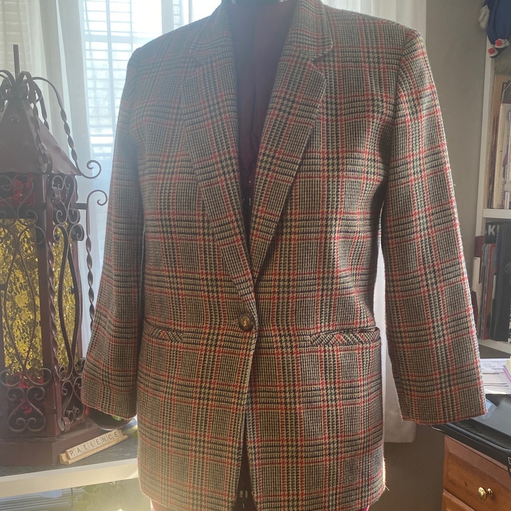 Women's Stylish Plaid Blazer